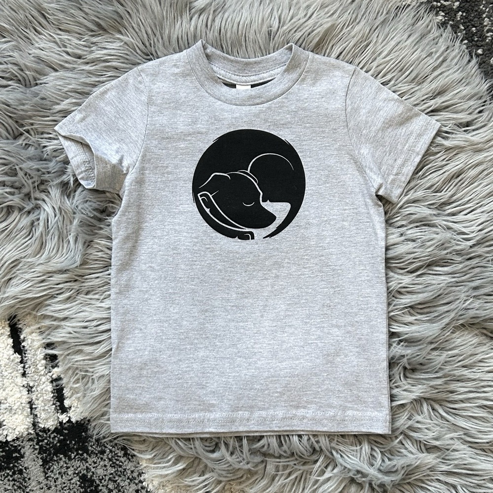Raconteur Kid Youth Gray & Black Puppy Graphic Print Tshirt Size 2T USA Made